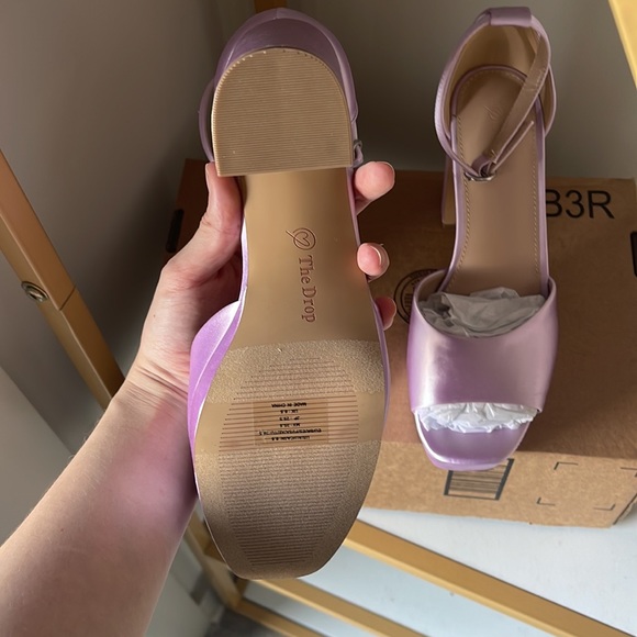 The drop women's hamalie platform sandal lavender satin, 8.5, new - Picture 6 of 6